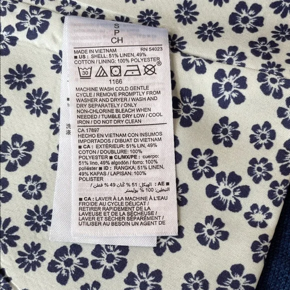 Old Navy Linen Cotton Navy Blue Fully Lined Blazer Jacket Size Small - Picture 9 of 9